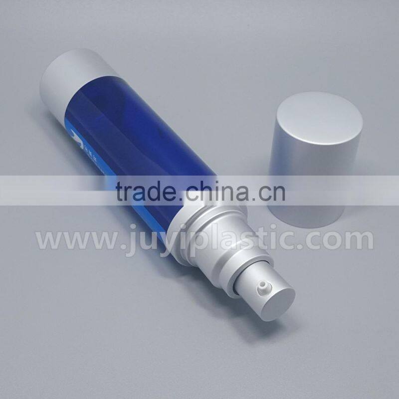 50ml silver airless cream bottle 30ml good design gold/silver/blue airless perfume bottle matt white color cosemtic bottle
