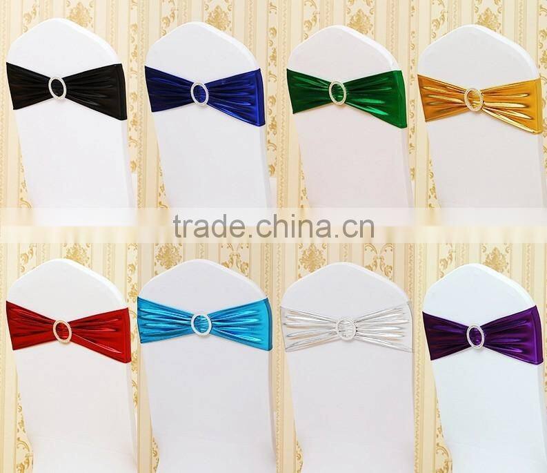 Fashionable design cheap pink chiffon ruffled wedding chair covers