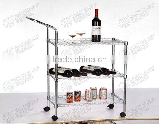 Storage metal Shelving cartchromeplate display rack storage trolley