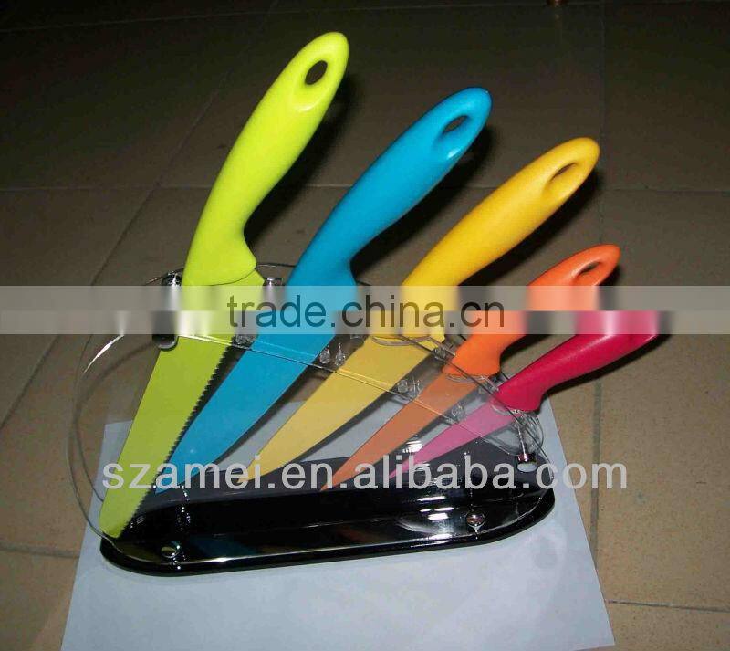 exquisite half round crystal acrylic knife display stand