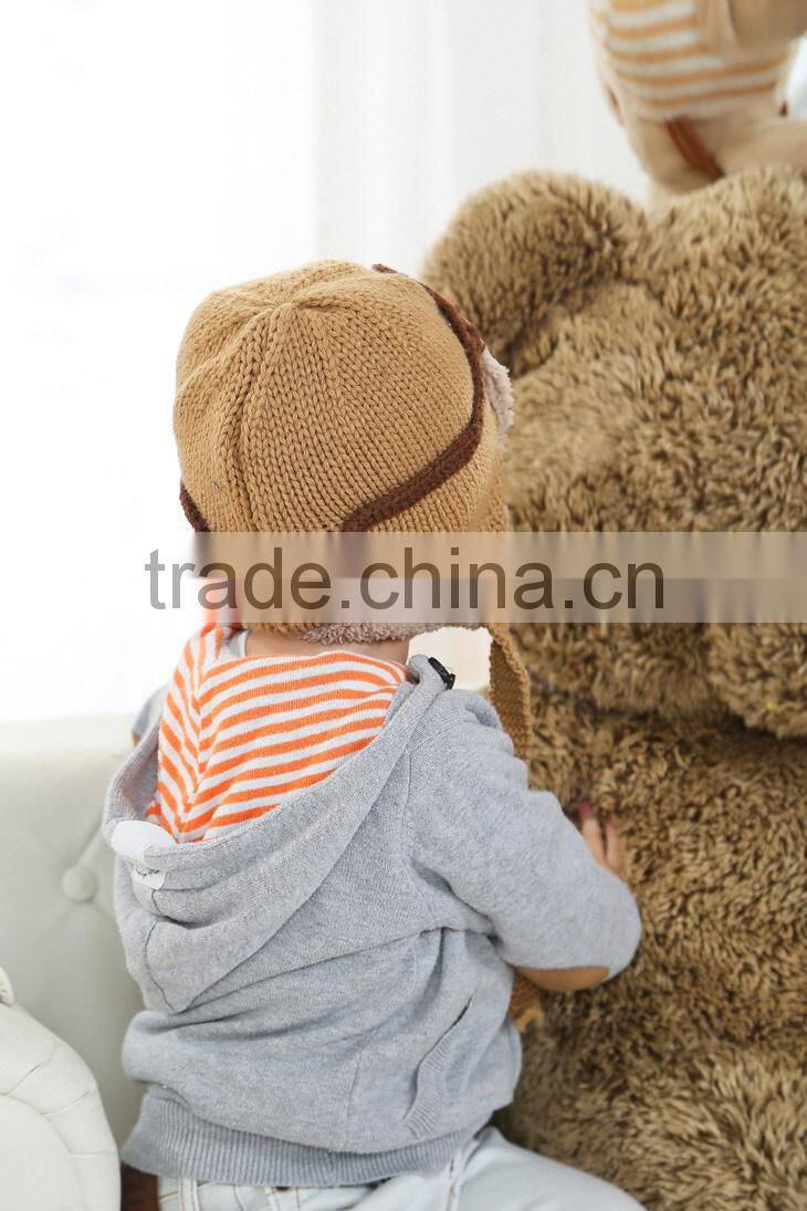 New Cute Baby Toddler Boy Girl Kids Pilot Aviator Cap Warm Hats Earflap Beanie Children Knitted Winter Hats