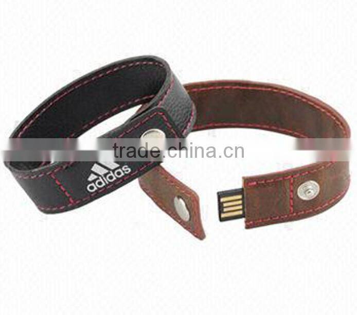 High quality Leather bracelet with USB inside