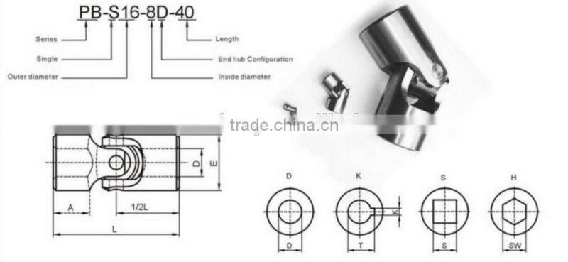Stainless Steel Precision small Universal Joint Coupling / steering universal joint / flexible shaft coupling, auto spare parts