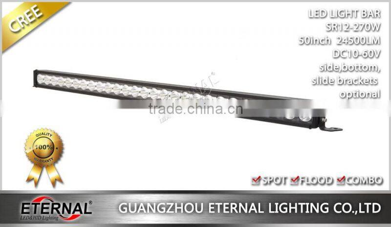 50inch 270W LED light bar single row high power offroad bar light 4x4 4WD racing auxiliary lighting