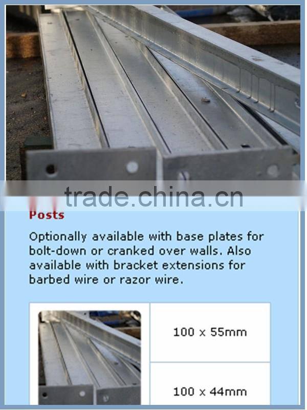 high quality security black palisade picket fence used for sale with pvc coated