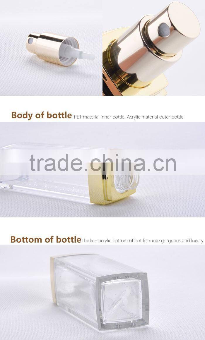 Acrylic double wall fine mist spray pump bottle
