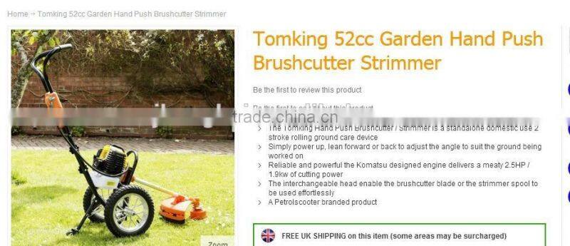 Tomking weeding machine petrol trimmer grass cutting machine with CE certificate