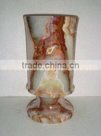natural Onyx Flower Vase, stone handicraft, Marble onxy handicraft, gift and craft