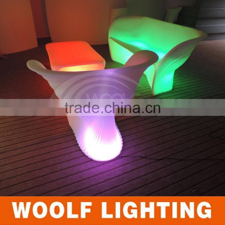 Two Seat Modern Design Casual Time Coffee Shop Yard Hotel LED Illuminated Sofa Furniture