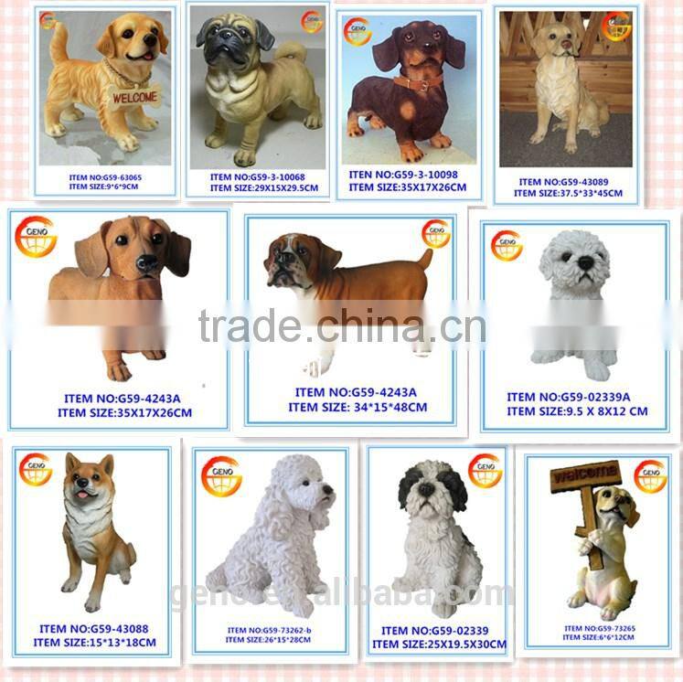 hot sellining decoractive dog resin garden statues
