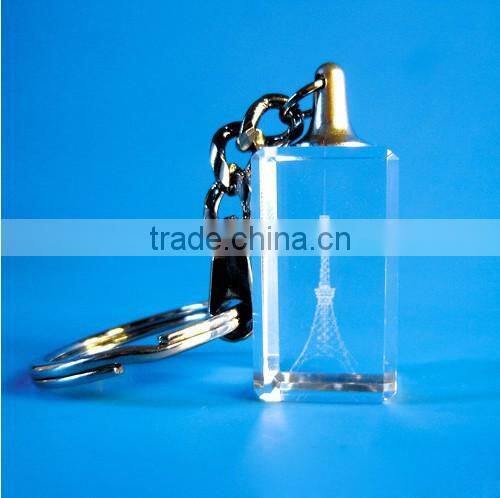 building effiel tower laser engraved crystal keychain wholesale