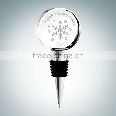logo engraved crystal wine stopper bottle stopper