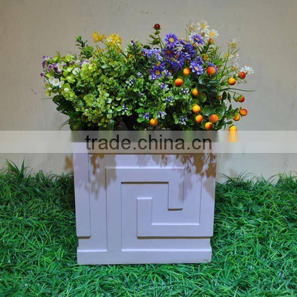Handmake Square Polyresin Indoor Flower Urn