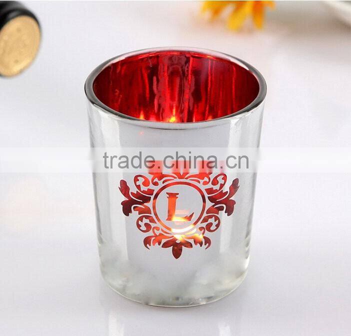 Custom printing glass flower candle holder