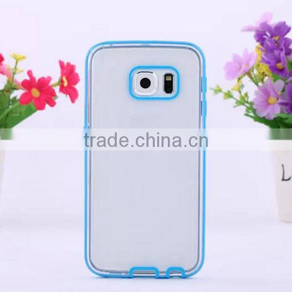 TPU PC transparent color protective phone case for Samsung S6 Edge