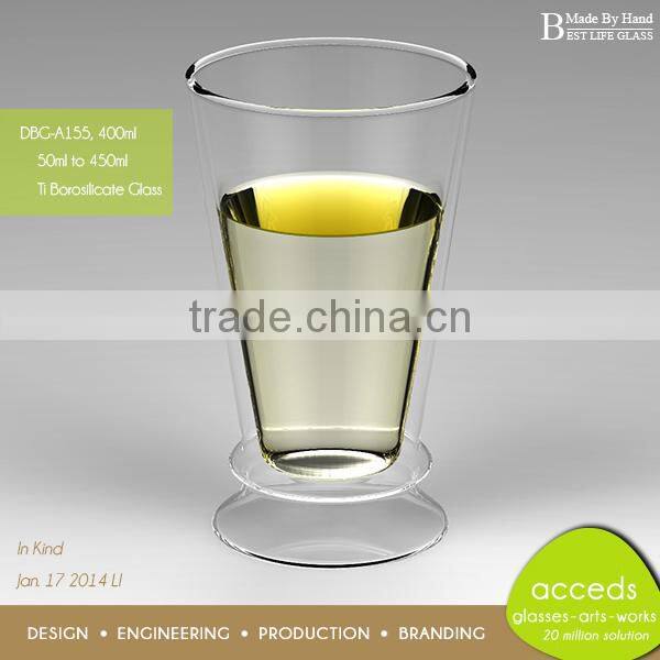 Stylish Handmade Wide Mouth Drinking Glass Cup