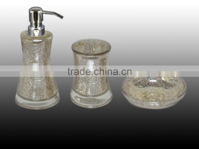 Glass bathroom accessories sets soap foam dispenser