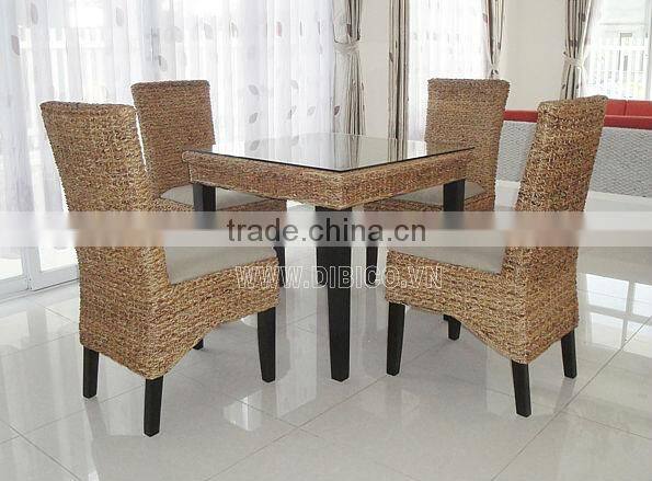 Modern Home Furniture Indoor Rattan Dining Table And Chairs For Restaurant