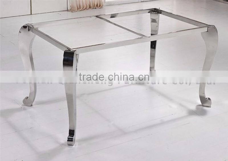 simple stainless steel 4 legs dining table set