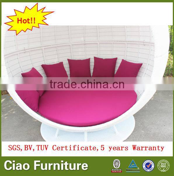 Ratan garden furniture white rattan apple sunbed / daybed