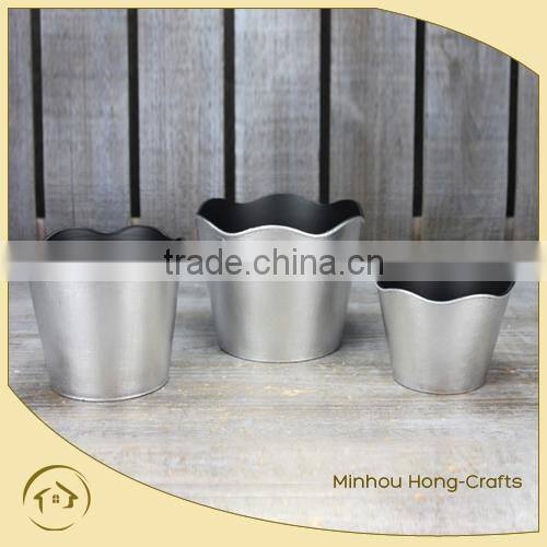 2014 new design silver plastic flower pot for garden
