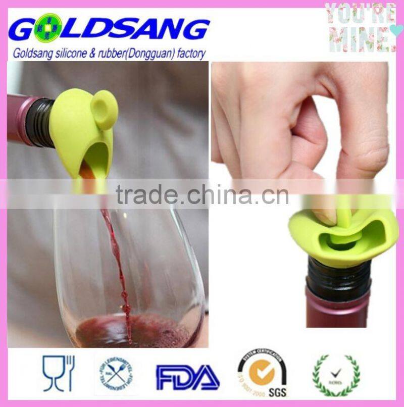 FDA food grade Silicone bottle stopper wine pourer