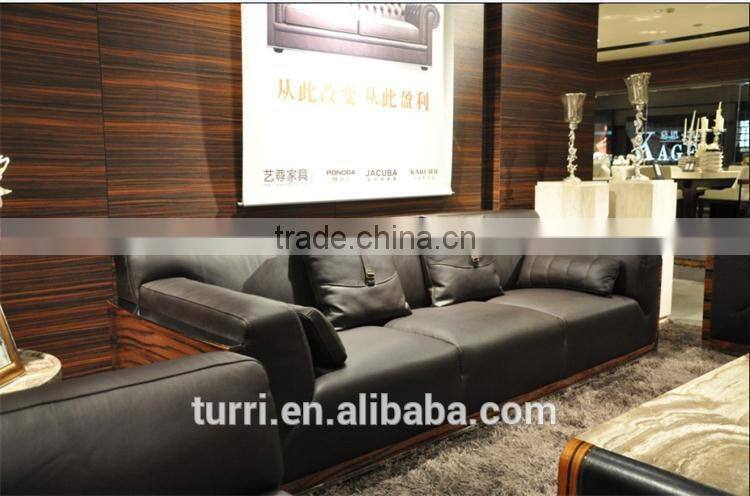 high quality luxury furniture top grain leather sectional sofa set