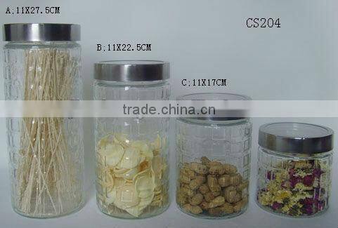 4 pcs clear empty canning glass jar with metal lid
