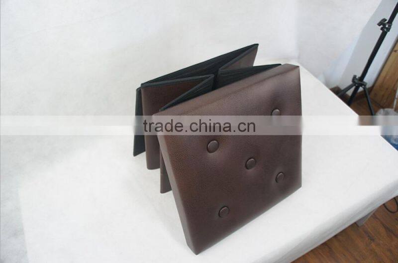 Leather Folding storage stool