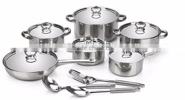 high quality 15pcs stainless steel cookware set
