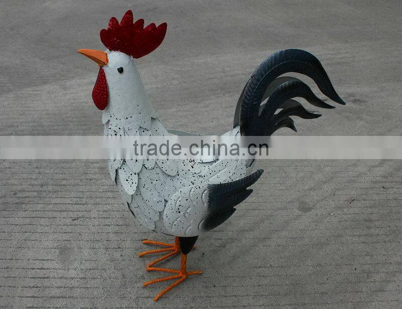 Metal rooster outdoor garden decor