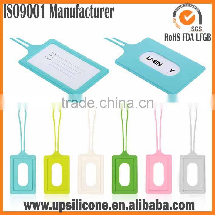 2016 china manufacturer washable silicone hang tag with cord