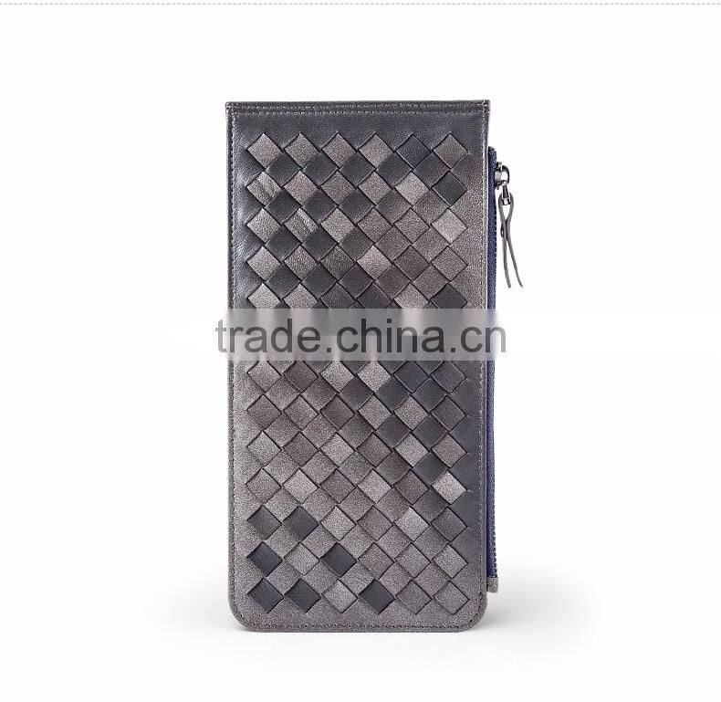 sheepskin woven card bag ladies multi Card Wallet women card bag clip