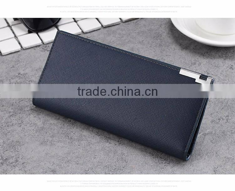 wholesale New men's long Slim Wallet Card Wallet multi cross pattern wallet purse