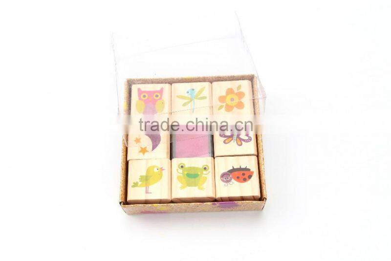 Square Wood Stamp for kid