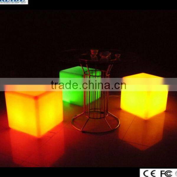 hotel and resorts used led cube shaped chair led glowing coffee table