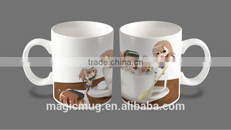 Color changing coffee ceramic mug with wholesale ceramic mug supplier in Shenzhen Biansebao