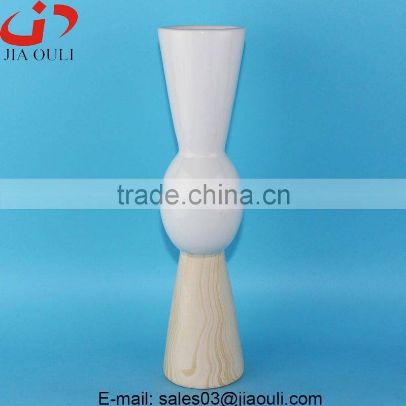 Simple design Ceramic wooden finish vases for home decor, chinese vases