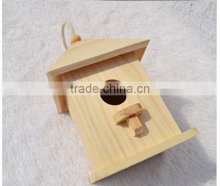 Eco-friendly natural feature wooden bird cage house for easy cleaning