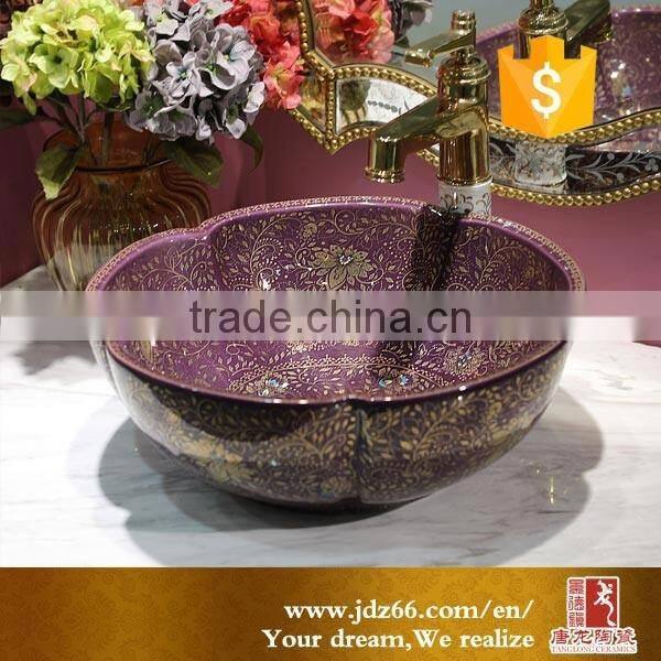 Modern bathroom art basin ceramic counter top wash basin