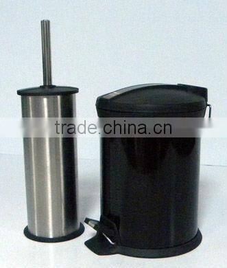 Bathroom Trash Bin and Toilet Brush Holder Set