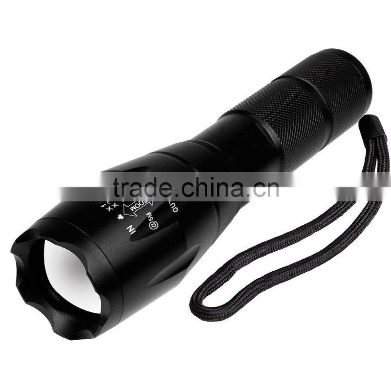 High quality Strong Light bright rechargeable tactical flashlight