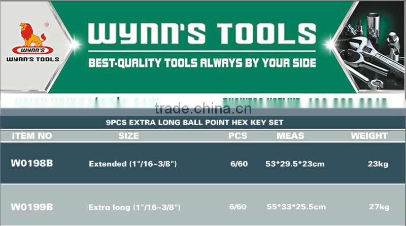 9PCS EXTRA LONG BALL POINT HEX KEY SET