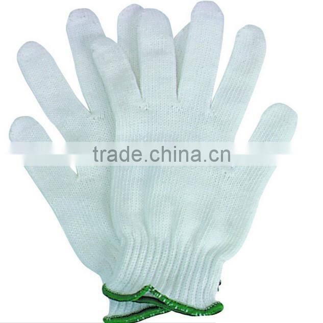 Bleach White Cotton Knitted Working Gloves from Guangzou Factory