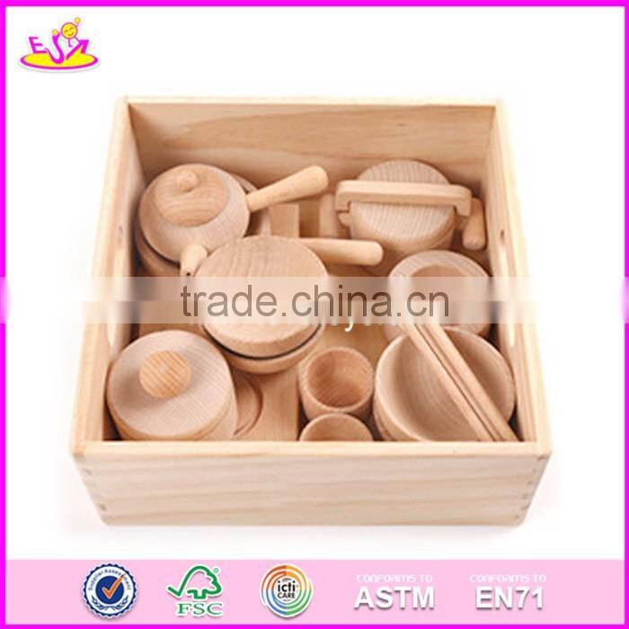 2017 New design preschool toddlers natural wooden dinner set toys W10B178