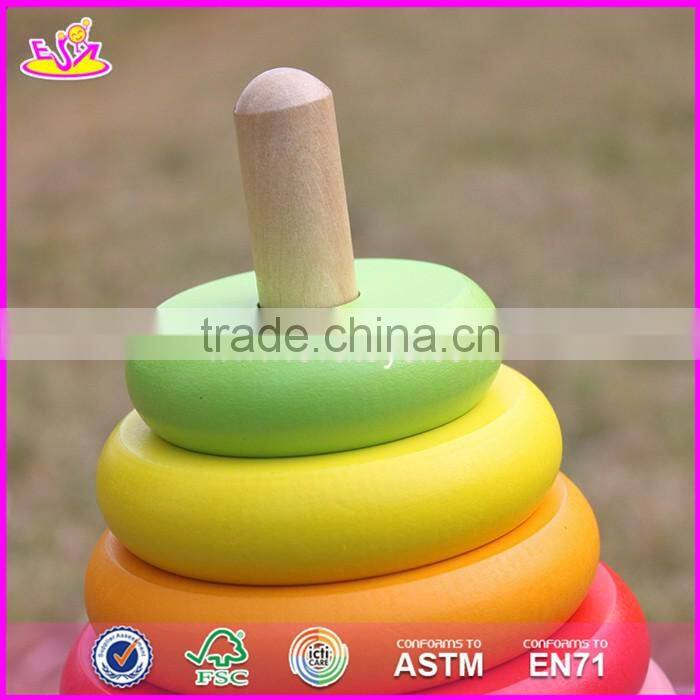 Girl Rainbow Stacker wooden educational toys for toddlers W13D135-S