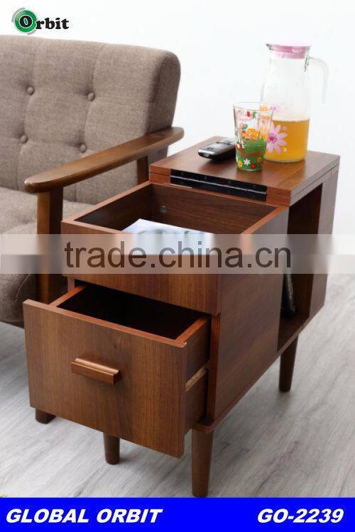 Living Room function design magazine storage wooden cabinet