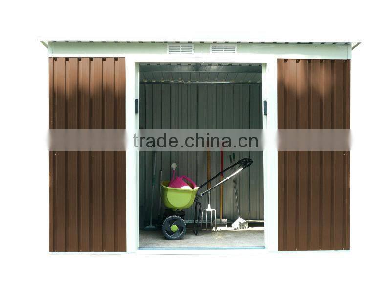 8x4ft dark green pent metal shed