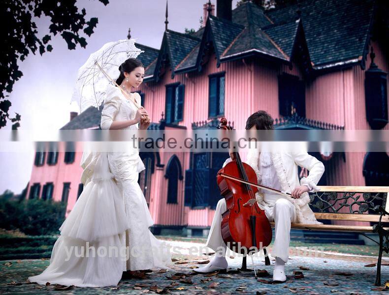 victorian style white lace crafts parasol for promotion