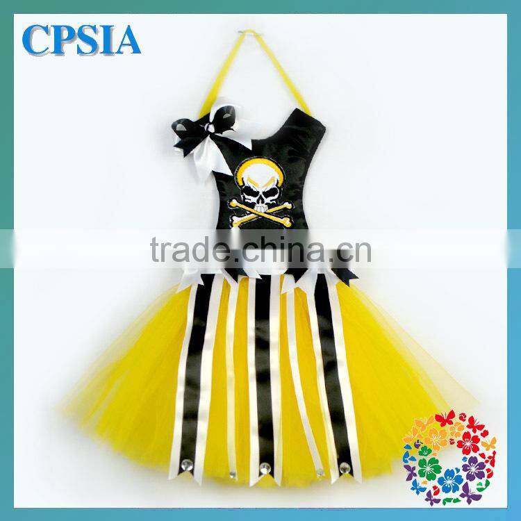 Brand New Cartoon Pattern Black Hair Bow Holder with Yellow Tulle Ideal Gift and Home Decoration